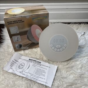 Northern Light Technologies Dawn Simulator Sunrise Alarm Clock FM Radio Light